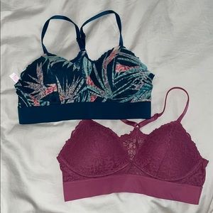 PINK lightly lined wireless bras/bralette SZ M